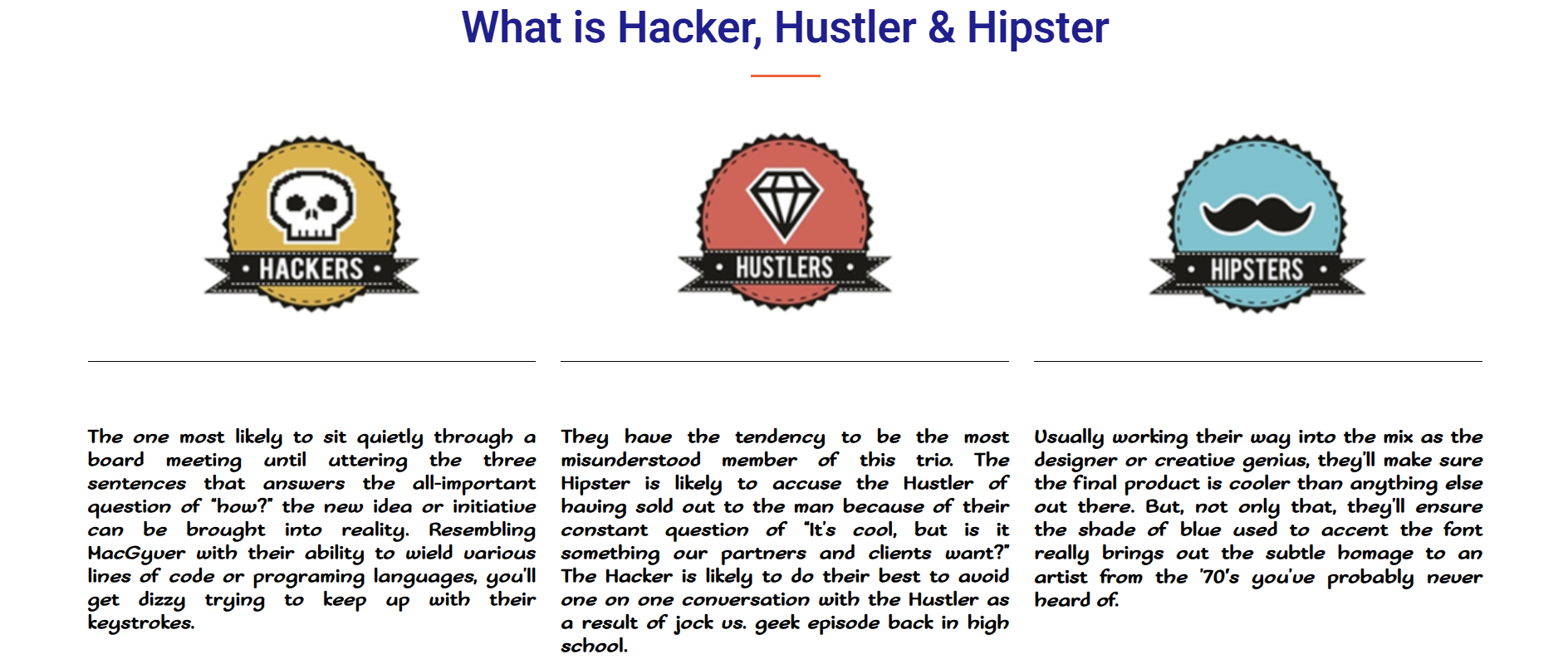Hacker , hustler, hipster
